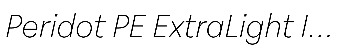 Peridot PE ExtraLight Italic